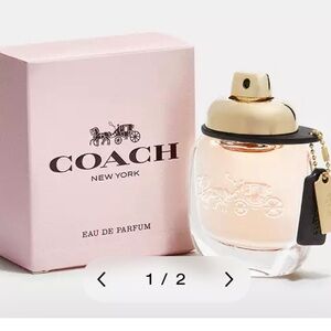Coach Glass Bottle with Gold and Black Accents 1.7 oz!
